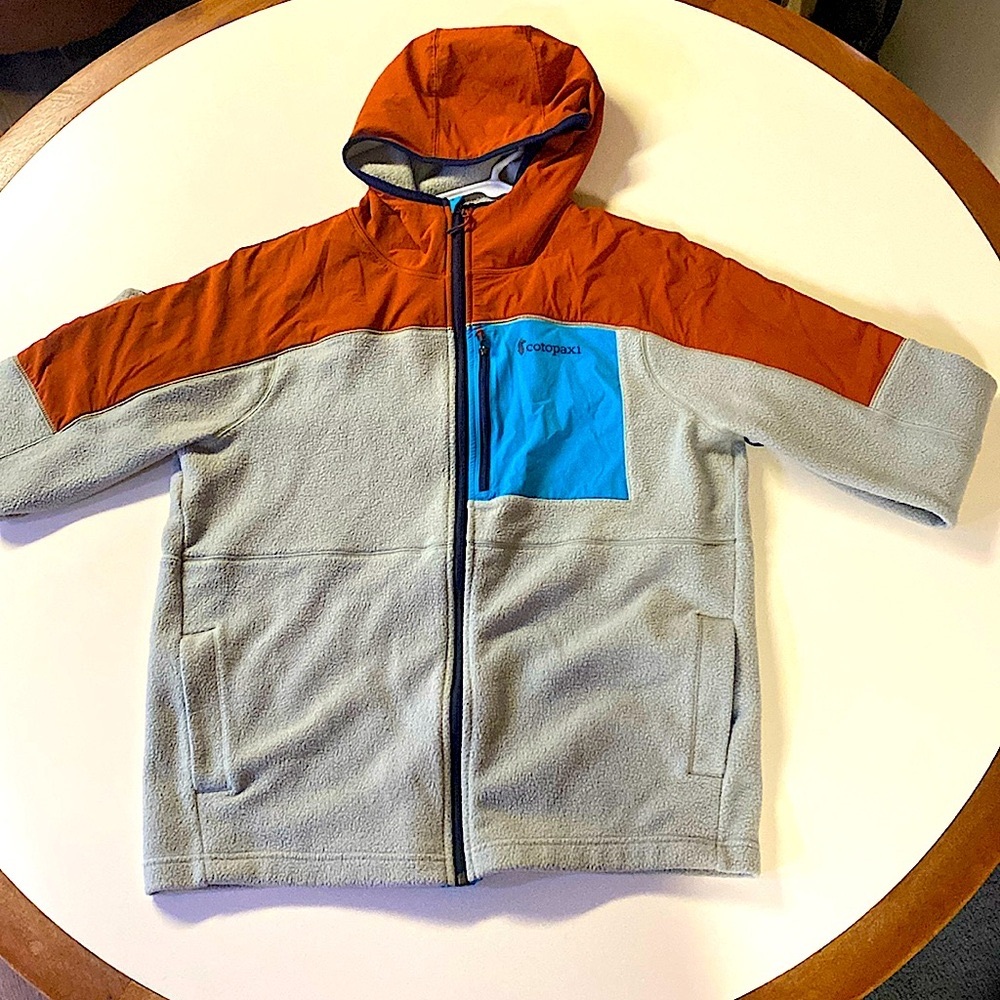 Cotopaxi Abrazo Hooded Fleece Jacket Full Zip Mens Sz L Spice Brush Used